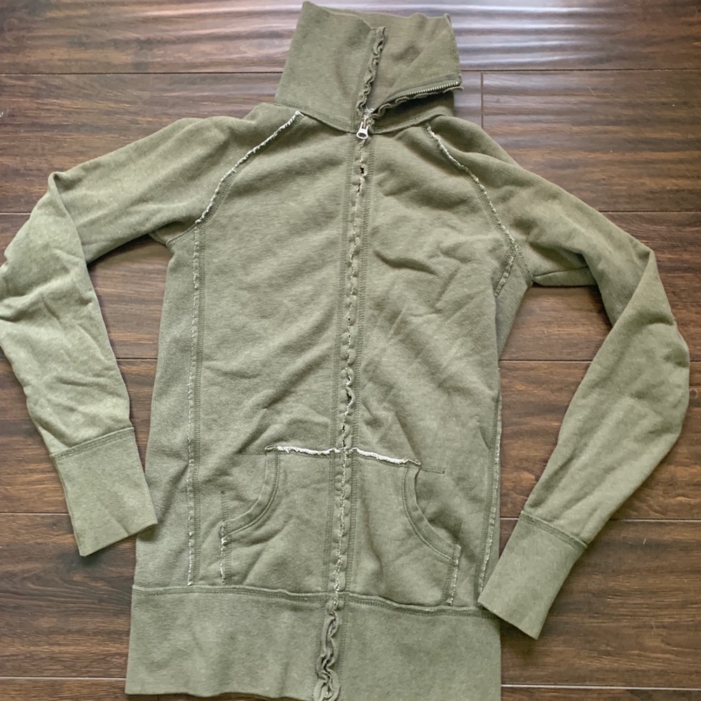 Talula Raw Edge Zip Hoodie